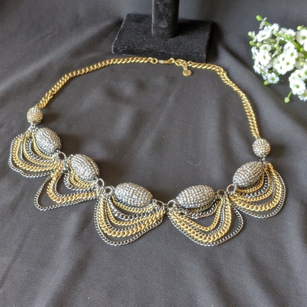 TABLOT GUNMETAL CHAIN NECKLACE